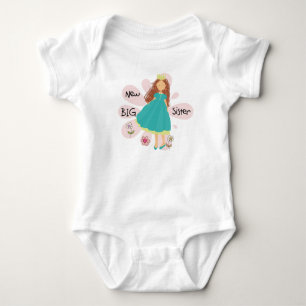 Princess Big Sister Brown Hair Romper