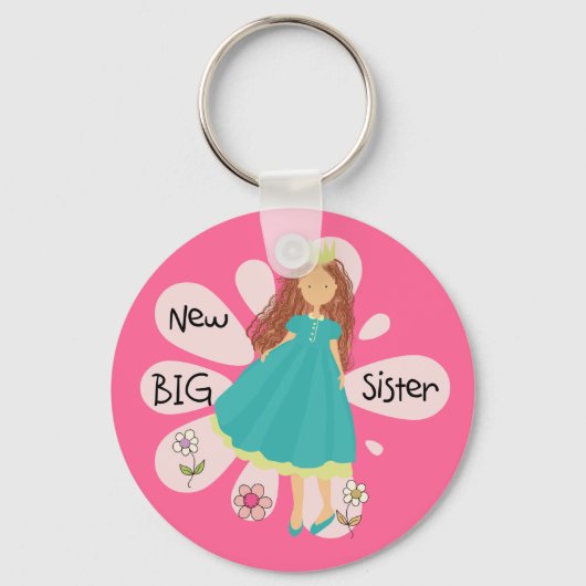Princess Big Sister Brown Hair Sleutelhanger (Voorkant)