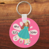Princess Big Sister Brown Hair Sleutelhanger (Voorkant)