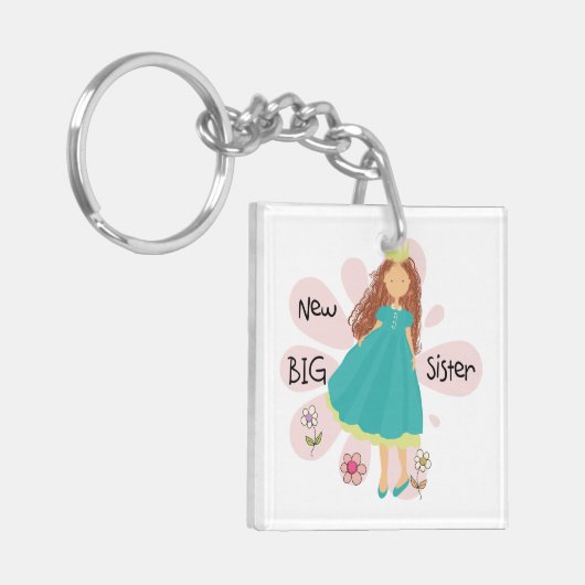 Princess Big Sister Brown Hair Sleutelhanger (Voorkant Links)