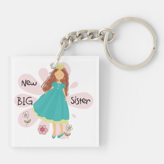 Princess Big Sister Brown Hair Sleutelhanger (Achterkant)