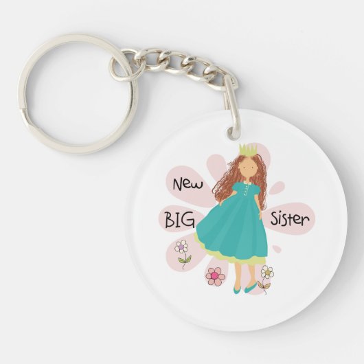 Princess Big Sister Brown Hair Sleutelhanger (Voorkant)