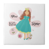 Princess Big Sister Brown Hair Tegeltje (Voorkant)
