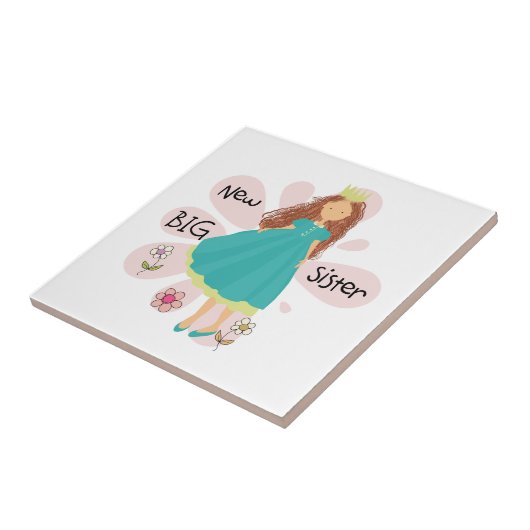 Princess Big Sister Brown Hair Tegeltje (Zijkant)