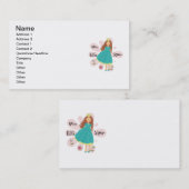 Princess Big Sister Brown Hair Visitekaartje (Voorkant / Achterkant)