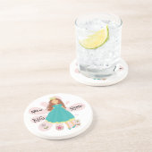 Princess Big Sister Brown Hair Zandsteen Onderzetter (Zijkant)