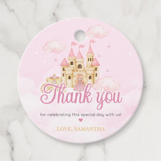 Princess Birthday Bedankjes Labels (Voorkant)