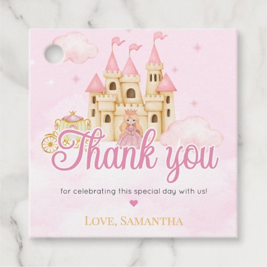 Princess Birthday Bedankjes Labels (Voorkant)