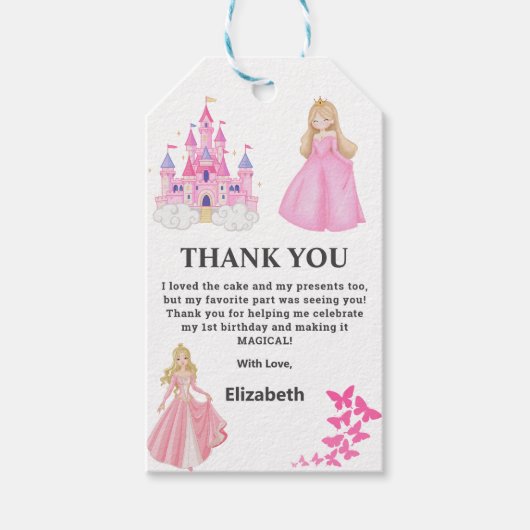 Princess Birthday Cadeaulabel (Voorkant)