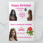 Princess Birthday Card Kaart (Binnen)