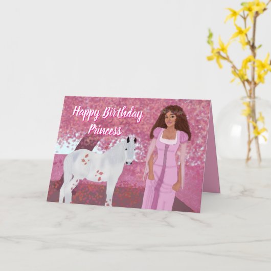 Princess Birthday Card Kaart (Gele Bloem)