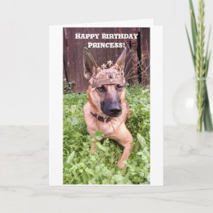 Princess Birthday Card met Belgische Malinois Kaart