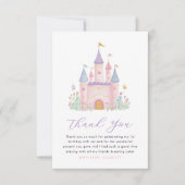 Princess Birthday Castle Enchanted Girls Bedankkaart (Voorkant)