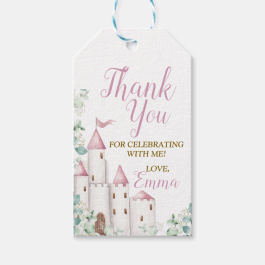 Princess Birthday, Castle, Princess Cadeaulabel (Voorkant)