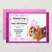Princess Birthday Cavalier King Charles Invitation Kaart (Voorkant / Achterkant)