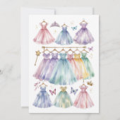 Princess Birthday Dress Up Party Kaart (Achterkant)