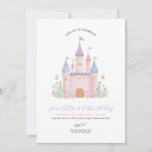 Princess Birthday Elegant Castle Enchanted Girls Kaart (Voorkant)