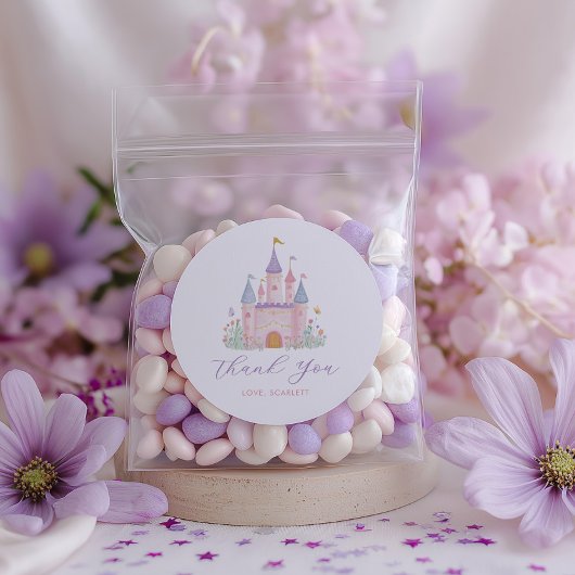 Princess Birthday Enchanted Castle Girls Favor Ronde Sticker