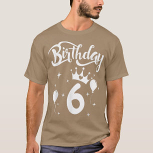 Princess Birthday Girl, 6 jaar oud en prinses T-shirt