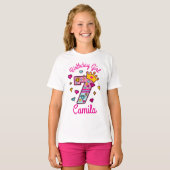 Princess Birthday Girl 7e Crown Number T-shirt (Voorkant volledig)