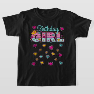Princess Birthday Girl Crown Number T-shirt