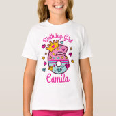 Princess Birthday Girl Zesde kroon nummer T-shirt (Voorkant)
