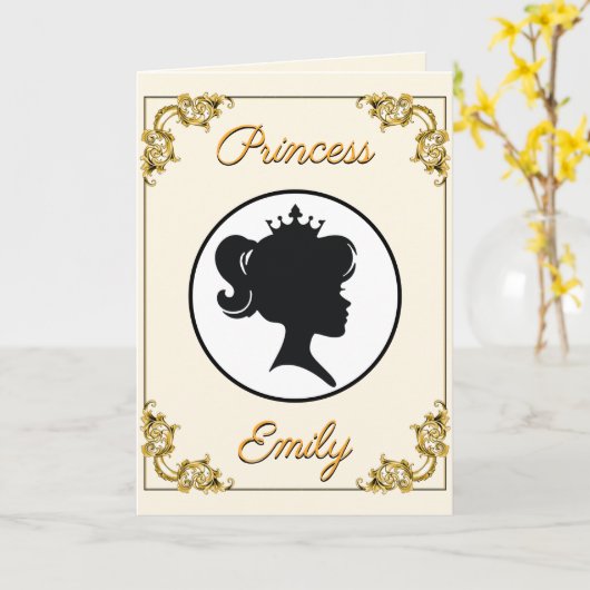 Princess Birthday her Royal Highness Name & Age Kaart (Gele Bloem)