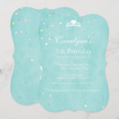 Princess Birthday Invitation Blauwgroen Sprookjess Kaart (Voorkant / Achterkant)