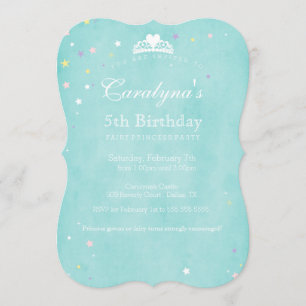Princess Birthday Invitation Blauwgroen Sprookjess Kaart