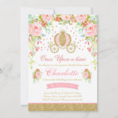 Princess Birthday Invitation Gold Princess Party Kaart (Voorkant)