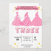 Princess Birthday Invitation Kaart (Voorkant / Achterkant)