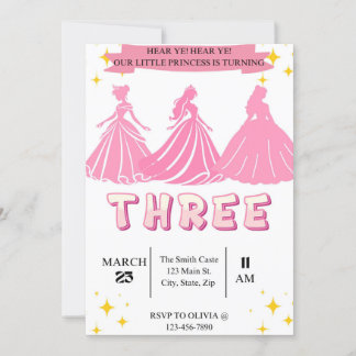 Princess Birthday Invitation Kaart