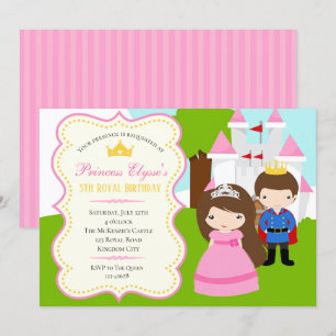 Princess Birthday Invitation (met prins) Kaart