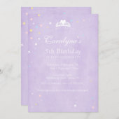 Princess Birthday Invitation Paars Fairy Dust Kaart (Voorkant / Achterkant)