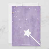 Princess Birthday Invitation Paars Fairy Dust Kaart (Achterkant)