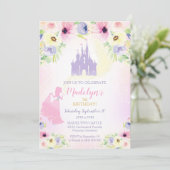 Princess Birthday Invitation Princess Castle Kaart (Staand voorkant)