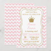 Princess Birthday Invitation, Princess Invitation Kaart (Voorkant / Achterkant)