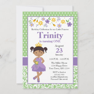 Princess Birthday Invitation, princess party Invit Kaart