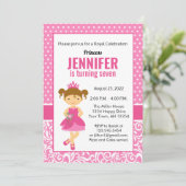 Princess Birthday Invitation, princess party Invit Kaart (Staand voorkant)