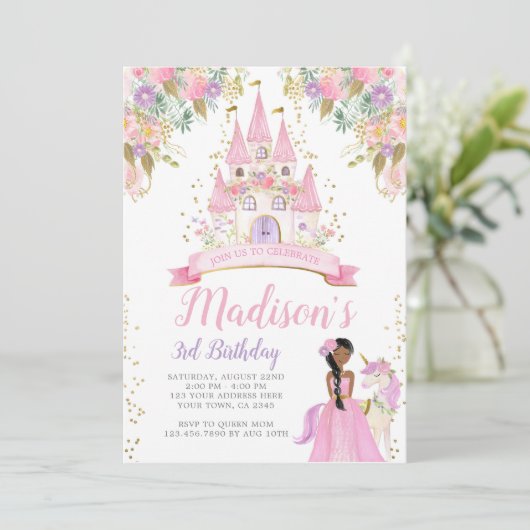 Princess Birthday Kaart (Staand voorkant)