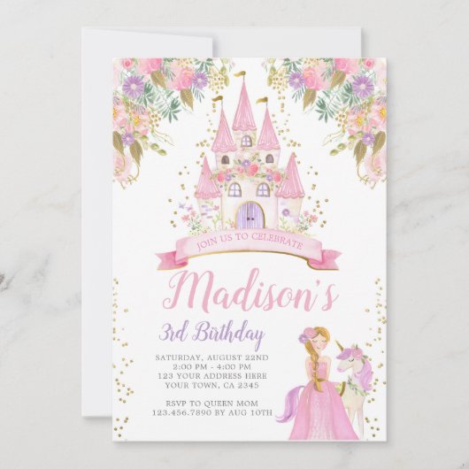 Princess Birthday Kaart (Voorkant)