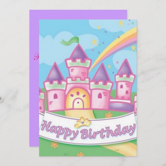 Princess Birthday Kaart (Voorkant / Achterkant)