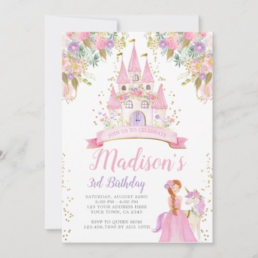 Princess Birthday Kaart (Voorkant)