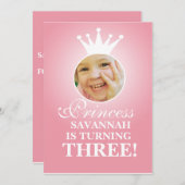 Princess Birthday Kaart (Voorkant / Achterkant)