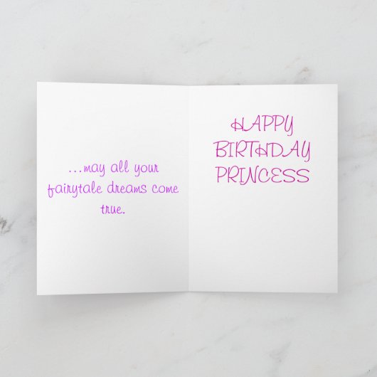 princess birthday kaart (Binnen)