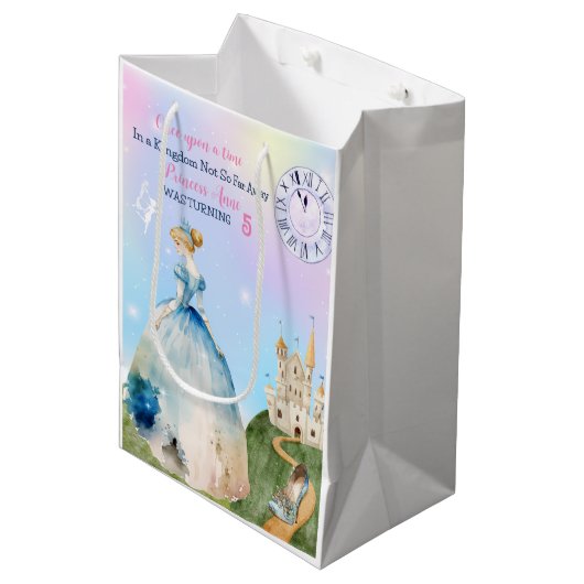 Princess Birthday Kinder Medium Cadeauzakje (Voorkant Gekanteld)