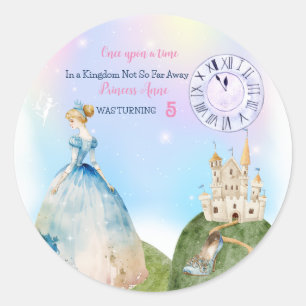 Princess Birthday Kinder Ronde Sticker