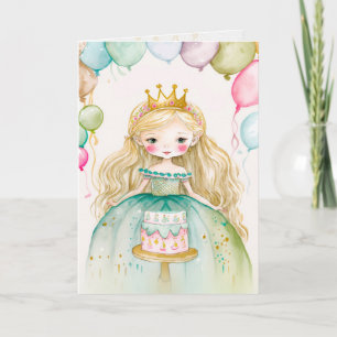 Princess, Birthday, Little Girl Graphic Arts Kaart
