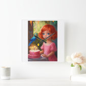 Princess Birthday Magic Vierkante Klok (Huis)