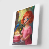 Princess Birthday Magic Vierkante Klok (Hoek)